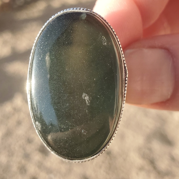 New Nephrite Jade 925 Silver Ring. - Picture 15 of 16